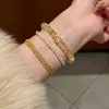 Pulsera de encaje corrugado con cinta dorada de arena que no se decolora, nicho, todo para combinar, joyería apilable, regalo exquisito para amigas, accesorios