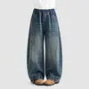 Calça jeans para meninas, novo estilo outono 2026, calça infantil estilosa de corte solto e curvo, roupa de outono para meninas mais velhas, calça comprida