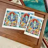 Hotong Tíbet Nepal Thangka Pintado a Mano Puro Tara Verde 4*5 [Núcleo de Tarjeta]