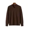 Suéter de Cachemir 100% Puro de Lujo de Gama Alta BaiCaiRong para Hombre, Suéter de Punto Pulóver con Cremallera y Cuello en V
