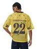 Ropa de Hombre Jie Zhan Malla Estampada Digitalmente Manga Corta de Béisbol Nueva Primavera y Verano 2026 Top de Malla con Cuello en V Retro Americano