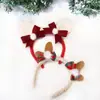 Tiara Fofa de Pelúcia com Galhos de Rena de Natal para Mulheres Fantasia de Festa de Natal Tiara de Orelhas de Veado Tiara Decorações de Natal