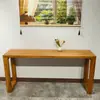 Balcão de Bar de Madeira Maciça de Olmo Velho Contra a Parede, Mesa Piano Simples de Janela Saliente, Caixa Longa de Madeira Maciça, Bancada de Mesa Estreita Zen