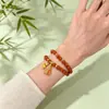 Recrutamento Exclusivo de Nicho Ano do Zodíaco Minafu Ano do Cavalo Pulseira Cor Frita Pulseira de Contas de Ágata Nan Hong Ornamentos de Círculo Duplo Atacado