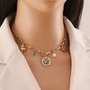 [Ice Meng] Collar de Aceite Goteando Ojo Cadena de Clavícula Cruzada Personalidad Joyería Transfronteriza Europea y Americana para N126