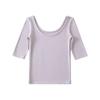 Ry2562-25 Primavera Nuevo Estilo Europeo y Americano Básico Sexy Slim Sexy Top de Fondo Manga Media Cuello U Camiseta