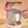 Lonchera Aislada de Acero Inoxidable 304 para Estudiantes, Práctica Lonchera Redonda, Apta para Microondas con Tapa, Tazón para Sopa, Recipiente para Alimentos, Fiambrera para Sopa