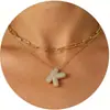 Nuevo Producto Transfronterizo de Amazon Collar con Letras de Burbuja Moda y Versátil Collar con Colgante de Pedrería Multicapa para Uso Diario
