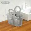 Cesta de Banho Macia Banheiro Azul Estrutura Cesta Banho Dobrável Portátil Cesta Banho Feminina Banho Lavagem Plástico Cesta Organizadora