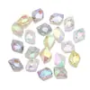 Colgante de forma de diamante oblicuo de un solo agujero de 12x15 mm, cuentas de vidrio de cristal mágico, accesorios para joyería DIY, accesorios para pendientes, collar