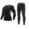 Leggings térmicas de inverno para fitness e esportes, camada de base masculina de alta elasticidade com forro de fleece para corrida e basquete, conjunto de roupa íntima para treinamento e modelagem corporal