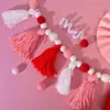 2026 Tiktok Venta Caliente Transfronteriza Día de San Valentín Fieltro Cuentas de Madera Cuerda de Cáñamo Borla Con Cuentas Boda Festival Decoración Colgante