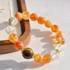 Pulseira com Design de Cristal Amarelo Natural Maillard, Cristal Citrino, Cristal Branco, Pedra Olho de Tigre, 10mm, Outono e Inverno, Alta Qualidade