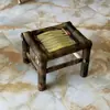 Banqueta Pequena de Bambu Feita à Mão Móveis de Bambu Programa de Atividade de Lazer para Pátio Varanda Banqueta Baixa Portátil Banqueta de Bambu Carbonizado