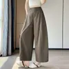 Pantalones de Verano Versátiles de Mujer 2026 de Nueve Puntos de Pierna Ancha Estilo Globo de Lyocell Petite Delgados Sueltos de Cintura Alta Casuales