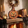 Novos enfeites de abóbora, fantasma e gato preto de madeira para o Halloween, para decoração de quarto e mesa de feriado, artesanato em madeira