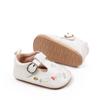 Zapatos de Bebé Multicolor de Moda Primavera Otoño Nuevos Bordados de Flores Zapatos de Cuero para Niños Pequeños Suela de Goma Antideslizante Zapatos Casuales para Bebé