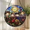 Espantapájaros Sol Transfronterizo Colgante de Vidrio de Colores Adorno de Vidrio para Colgar en Casa Decoración de Ventana Atrapasol de Jardín