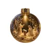 Adorno Colgante de Bola de Navidad Transparente Luminoso Bola de Cristal 3D Decoración Colgante para Ventana de Navidad Árbol de Navidad
