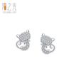 Aretes de Gato Lindo de Plata Esterlina S925 para Mujer Dulces Elegantes Japoneses y Coreanos Aretes de Animales Ins Populares Versátiles Joyería para la Oreja