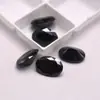 Piedra Suelta de Circonita Cúbica Sintética en Forma de Huevo, Piedra Negra, Piedra Cz con Forma Ovalada y Base Puntiaguda, DIY para Joyería