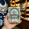 Imán de Refrigerador Cultural y Creativo de la Aldea Miao Qianhu de Guizhou, Corona Miao, Imán de Refrigerador Teñido con Índigo para Tocados Miao, Refrigerador con Bordado Miao