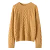Colección transfronteriza europea y americana otoño/invierno: suéteres de punto trenzado de cuello redondo de moda, suéteres de punto y suéteres de seda y cachemira