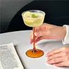 Copa de Vidrio Retro de Nicho con Base Alta y Acabado de Lujo, Especialmente Elaborada para una Margarita Ligeramente Embriagadora, Copa para Cóctel de Champaña Espumoso