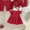 Vestido para Niña de Un Año, Vestido de Verano para Niña, Vestido Rojo Festivo de Princesa, Vestido para Fiesta de Cumpleaños de Niña de Un Año