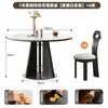 2026 Nuevo Estilo Vintage Sala de Estar Mesa de Comedor de Pizarra Mesa de Comedor Redonda de Diseño para el Hogar con Sillas