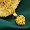 Colgante en forma de corazón de latón chapado en oro de origen transfronterizo, joyería de boda de oro de imitación galvanizado, colgante de corazón de pollo hueco