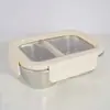 Lonchera aislada de acero inoxidable 316, caja bento con compartimentos, sellada, apta para trabajadores de oficina, apta para microondas, grado alimenticio