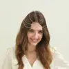 Accesorios para el Cabello de Fiesta de Graduación Retro Europeos y Americanos Colgante para Cejas Cadena para el Cabello Simple Multicapa Estilo Exótico Cadena para la Cabeza con Borla de Pedrería para Mujer