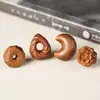 Madera de Durazno Cuentas Multilaterales en Forma de Media Luna Cuentas de Rosa Accesorios Pulsera Tejida a Mano DIY Collar Pulsera de Cuentas de Oración Budista Accesorios