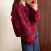 Abrigo-suéter jacquard estilo retro, nueva colección otoño/invierno 2026, cárdigan de punto Fair Isle chic relajado que reduce la edad