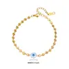 Pulsera de Comercio Exterior Transfronterizo, Joyería Suave, Sencilla y Elegante, Flor Redonda de Pastel de Perlas, Pulsera de Acero Inoxidable Dorado al por Mayor