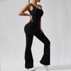 Mono de pierna acampanada de cintura alta con efecto push-up, europeo y americano, transfronterizo, para yoga, deportes, running al aire libre, fitness