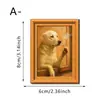 Serie de Animales Curiosos de Dibujos Animados Perro Chef Marco de Fotos Magnético de Madera de Doble Capa Imán para Nevera Decoración de Atmósfera para el Hogar