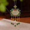 Um Veado Prata S925 Prata Esterlina Banhado a Ouro Hetian Jade Cloisonne Moda Nacional Personalizado Ruyi Tassel Pingente Estilo Vintage Pingente
