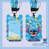 Funda para tarjeta de ola de dibujos animados, puntada ins, funda para tarjeta de acceso de autobús/metro, con cordón largo, halter, certificado de jardín de infancia