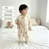 Saco de dormir infantil 100% algodão, macacão infantil liso para meninos, macacão anti-chute para engatinhar para meninas, pijamas para bebês e crianças pequenas, roupas de ficar em casa para bebês