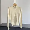 2026 Nuevo Suéter Corto de Punto Ajustado con Cuello Alto y Doble Cremallera Chaqueta para Mujer Venta al por Mayor H08AS16199