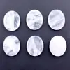 Soporte para teléfono móvil de piedra natural dos lados planos 25*30mm gema ovalada de cristal adornos de joyería diy venta caliente transfronteriza