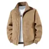 Jaqueta de couro PU popular transfronteiriça para homens, jaqueta de couro de motocicleta com gola alta para primavera e outono, casaco de couro vintage