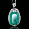 2025 Huabi Joyería Base de Cobre Chapado en Oro Colgante Europeo y Americano con Piedra Sintética Collar Piedra Principal 20*28 Mayoreo
