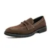 Mocasines Casuales Retro Británicos de Talla Grande para Hombre, Formales de Negocios, para el Trabajo, Slip-on, Zapatos Casuales de Piel