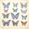 Paquete de Pegatinas Impermeables para Mascotas Mariposa Colorida con Lámina Dorada, Pegatinas DIY Holográficas Láser 3D para Decoración de Diarios y Collages