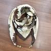 Bufanda Versátil Elegante Estilo Occidental Patrón Espiga Bufanda de Seda Estilo Coreano Bola Dorada Pequeña Hebilla Magnética Bufanda de Seda Protección del Cuello Bufanda Cálida para Otoño e Invierno