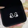 Pendientes de Moda de Aguja de Plata 925 con Cubos de Perla de Venta Caliente Pendientes Dulces de Nicho de Gama Alta Pendientes de Diseño Exquisito