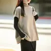 Nuevo Chaleco de Lana 100% sin Mangas Otoño/Invierno para Mujer con Dobladillo Enrollado, Suéter de Punto Elegante Estilo Chal